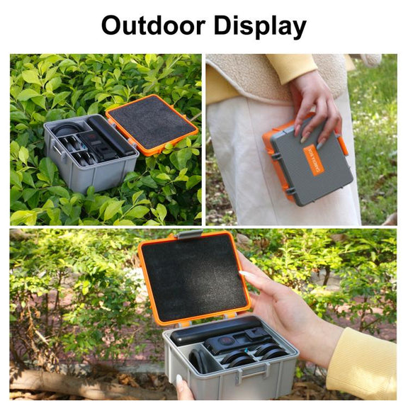 For DJI Osmo Action 5 Pro / 4 / 3 PULUZ Water-resistant Hard Carrying Suitcase Outdoor Protective Storage Box (Orange)