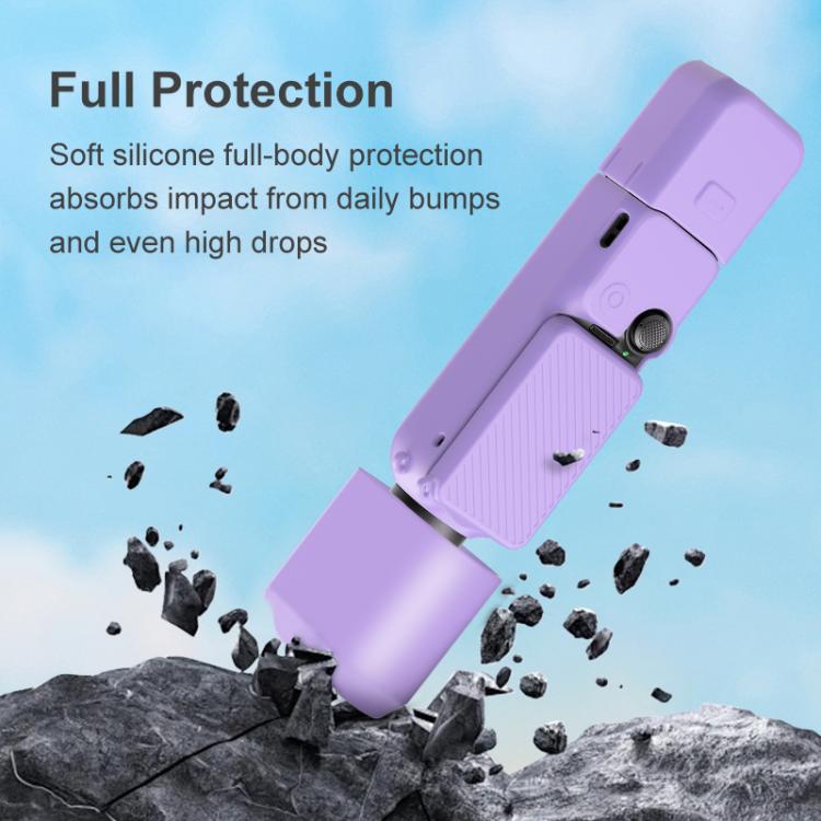For DJI OSMO Pocket 3 PULUZ 6 in 1 Body Lens Handle Screen Mic Silicone TPU Cover (Pink)