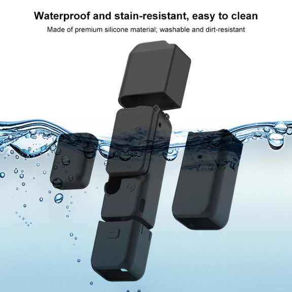 For DJI OSMO Pocket 3 PULUZ 6 in 1 Body Lens Handle Screen Mic Silicone TPU Cover (Grey)