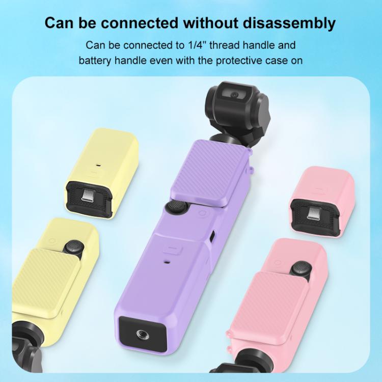 For DJI OSMO Pocket 3 PULUZ 6 in 1 Body Lens Handle Screen Mic Silicone TPU Cover (Yellow)