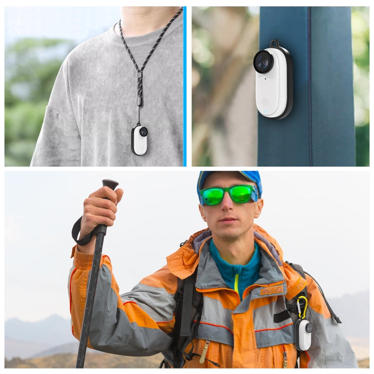 For Insta360 GO 3 PULUZ Body Magnetic Plastic Protective Frame Cage with Carabiner (Black)