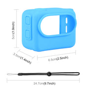 For Insta360 GO 3 PULUZ Camera Charging Case Silicone Case with Lens Cap & Strap (Blue)