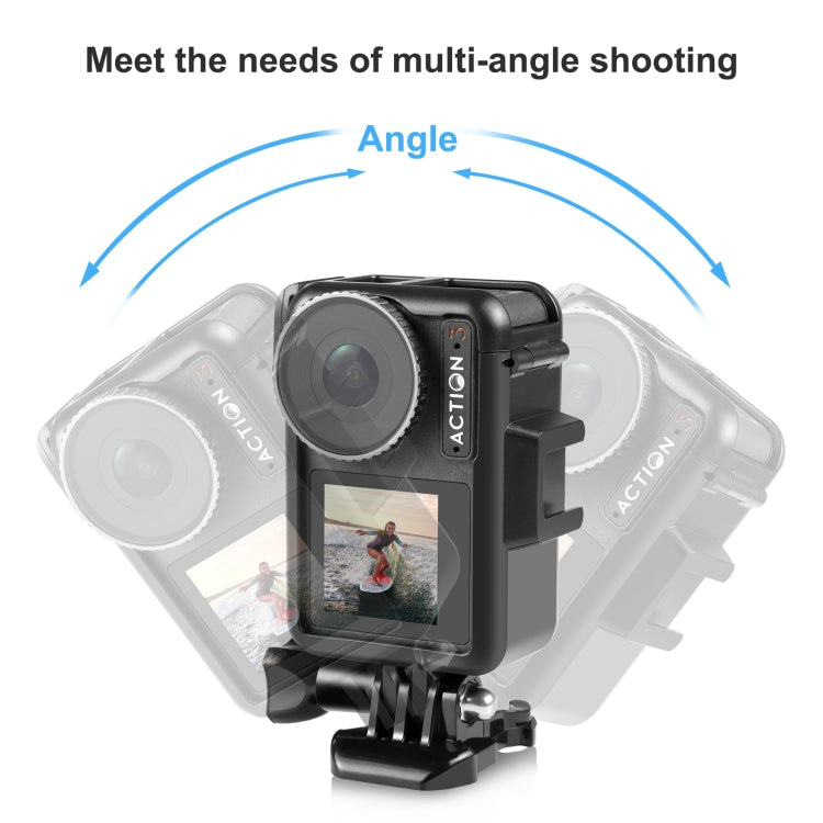 For DJI Osmo Action Pro 5 / 4 / 3 PULUZ Vertical Plastic Protective Frame Cage with Cold Shoes (Black)