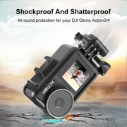 For DJI Osmo Action Pro 5 / 4 / 3 PULUZ Vertical Plastic Protective Frame Cage with Cold Shoes (Black)