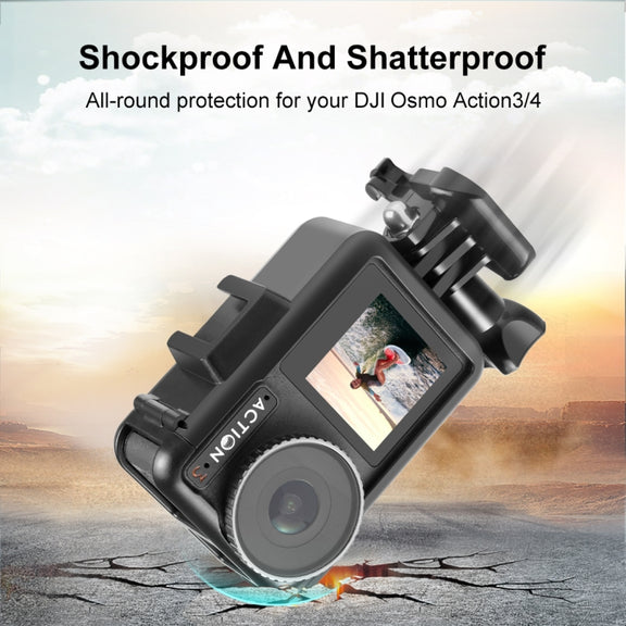 For DJI Osmo Action Pro 5 / 4 / 3 PULUZ Vertical Plastic Protective Frame Cage with Cold Shoes (Black)