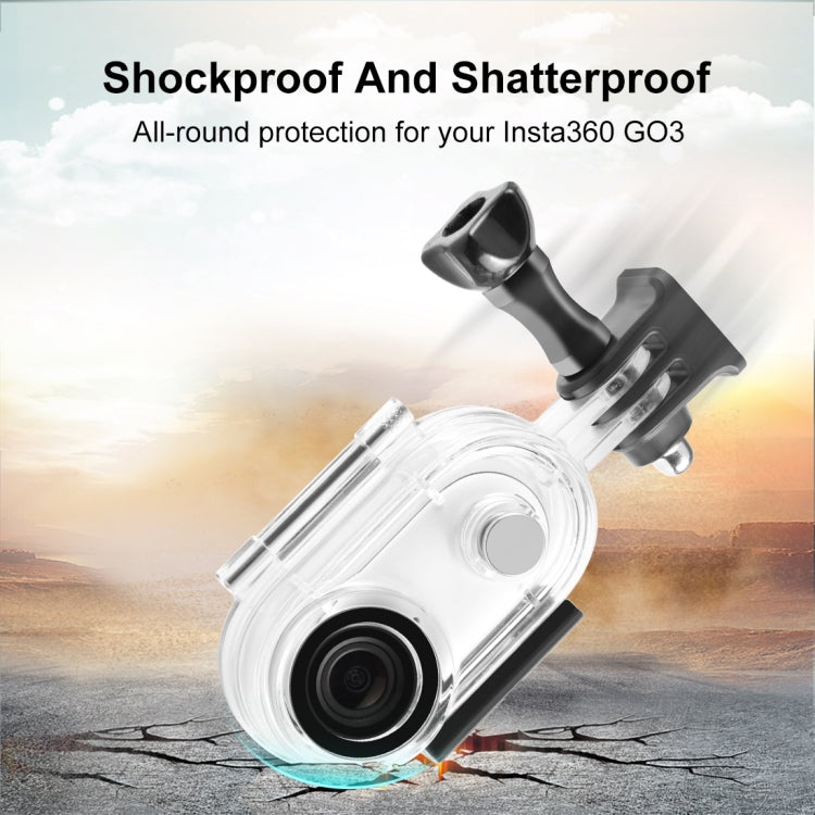 For Insta360 GO 3 / GO 3S PULUZ 40m Underwater Water-resistant Housing Case with Base Adapter & Screw (Transparent)