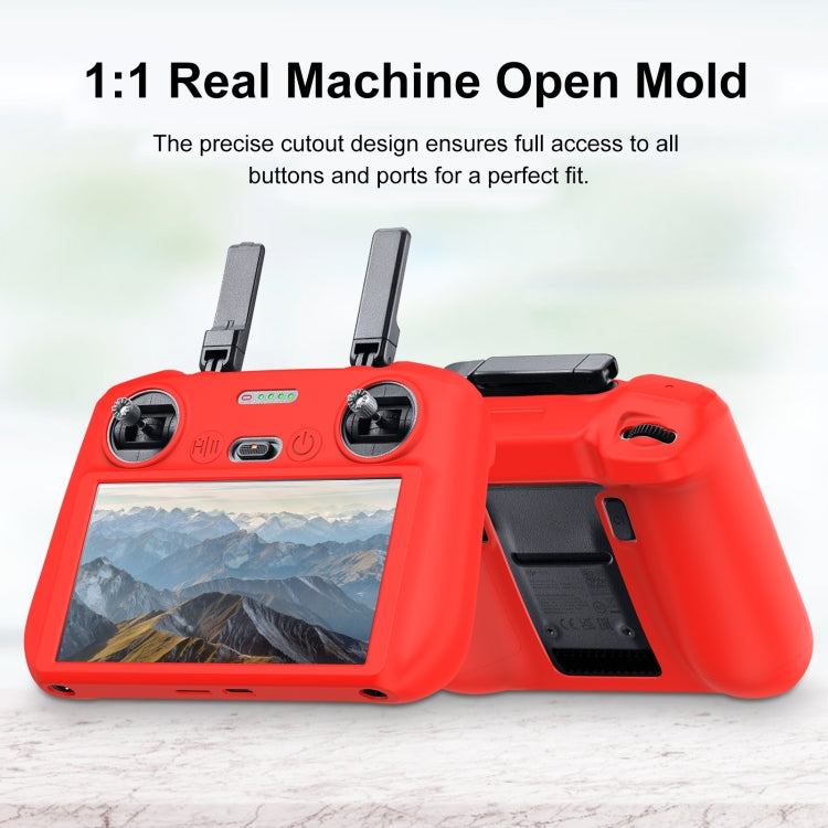 For DJI Mini 4 Pro / Air 3 Remote Control / DJI RC 2 with Screen PULUZ Silicone Protective Case (Red)