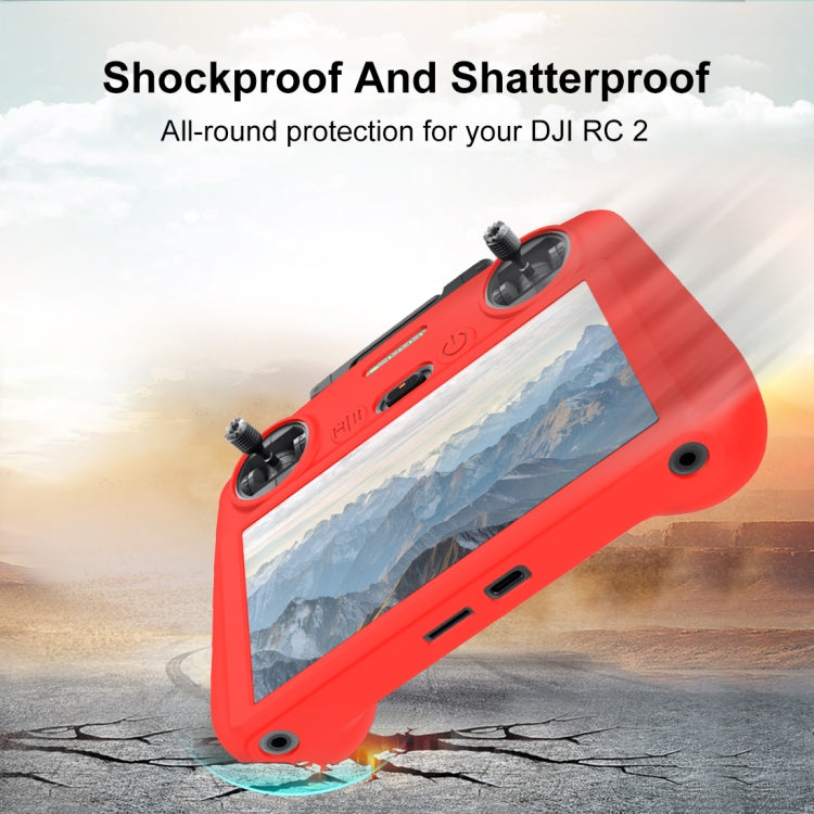 For DJI Mini 4 Pro / Air 3 Remote Control / DJI RC 2 with Screen PULUZ Silicone Protective Case (Red)