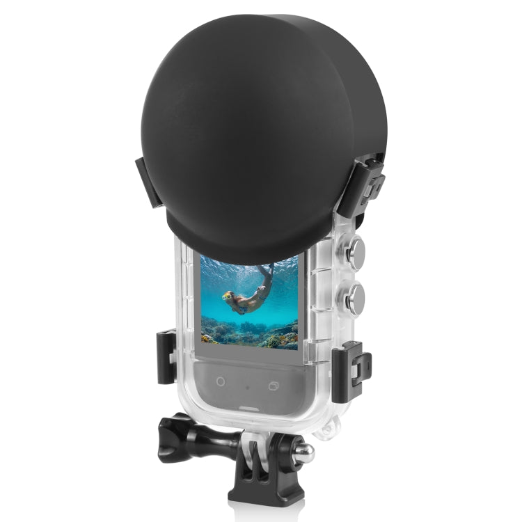 For Insta360 X3 / X4 / X5 PULUZ Invisible Dive Case Lens Guard Silicone Protective Cover (Black)