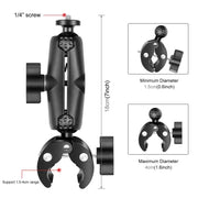 PULUZ Motorcycle Crab Clamp Handlebar Fixed Mount Holder for GoPro and Other Action Cameras(Black)