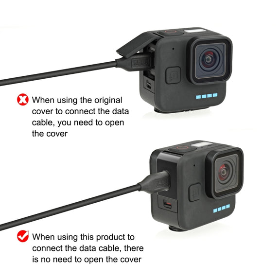 For GoPro Hero11 Black Mini PULUZ Metal Battery Side Interface Cover (Black)