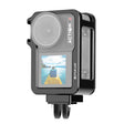 For DJI Osmo Action 4 / 3 PULUZ Metal Cage Expansion Adapter Frame with Cold Shoe (Black) - Protection Frame by PULUZ | Online Shopping South Africa | PMC TechLife | Buy Now Pay Later Mobicred