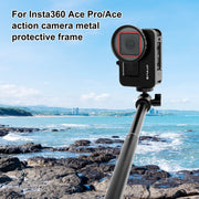 For Insta360 Ace Pro / Ace PULUZ Metal Cage Adapter Frame with 52mm UV Filter & Adapter Ring (Black)