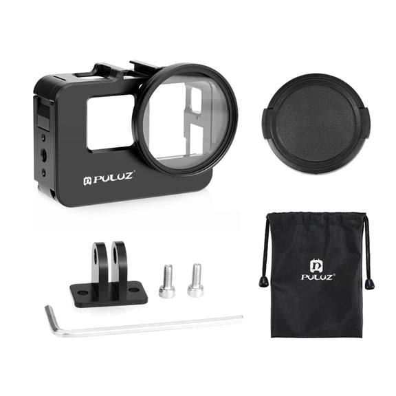 For Insta360 Ace Pro / Ace PULUZ Metal Cage Adapter Frame with 52mm UV Filter & Adapter Ring (Black)