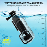 For DJI Osmo Pocket 3 PULUZ 45m Underwater Water-resistant Housing Diving Case (Transparent)