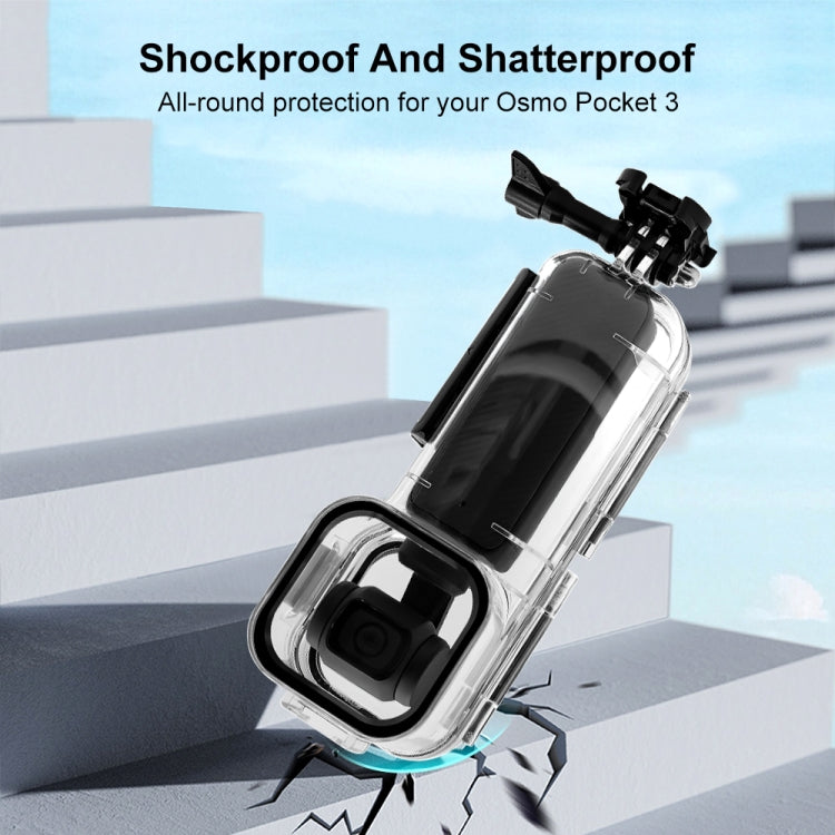 For DJI Osmo Pocket 3 PULUZ 45m Underwater Water-resistant Housing Diving Case (Transparent)