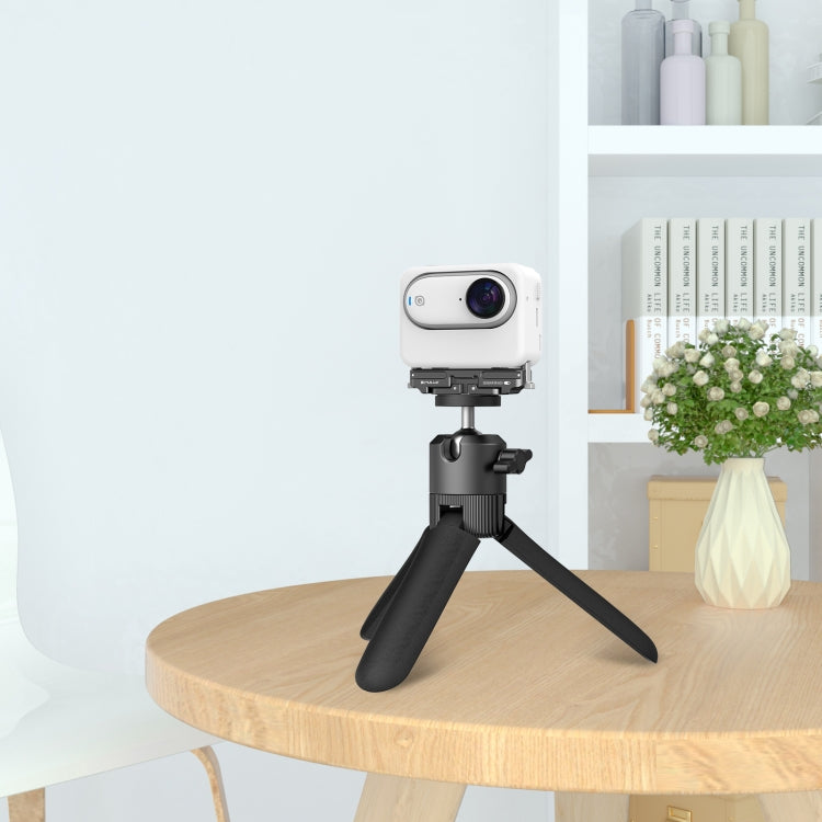 For Insta360 GO3 / GO 3S PULUZ Magnetic Aluminum Alloy Quick Release Base Mount (Black)
