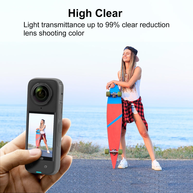 For Insta360 X4 PULUZ 9H 2.5D Curved HD Screen Tempered Glass Film (Transparent)