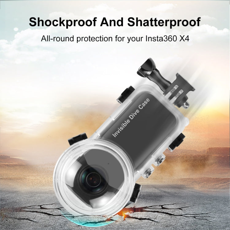 For Insta360 X4 PULUZ 50m Water-resistant Sealed Diving Case (Transparent)