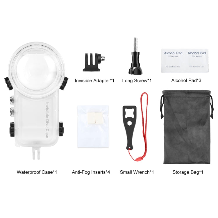 For Insta360 X4 PULUZ 50m Water-resistant Sealed Diving Case (Transparent)