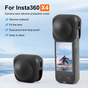 For Insta360 X4 / X5 PULUZ Silicone Protective  Lens Cover (Black)