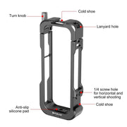 For Insta360 X4 PULUZ Metal Protective Cage Rig Housing Frame with Lens Cover (Black)