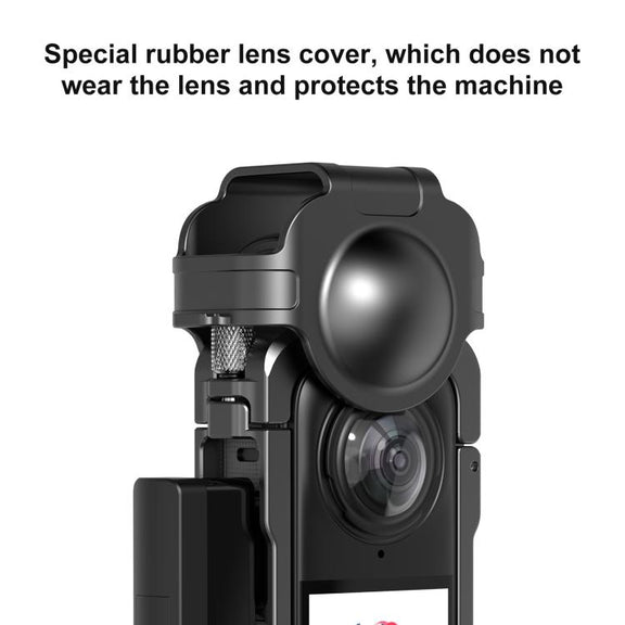 For Insta360 X4 PULUZ Metal Protective Cage Rig Housing Frame with Lens Cover (Black)