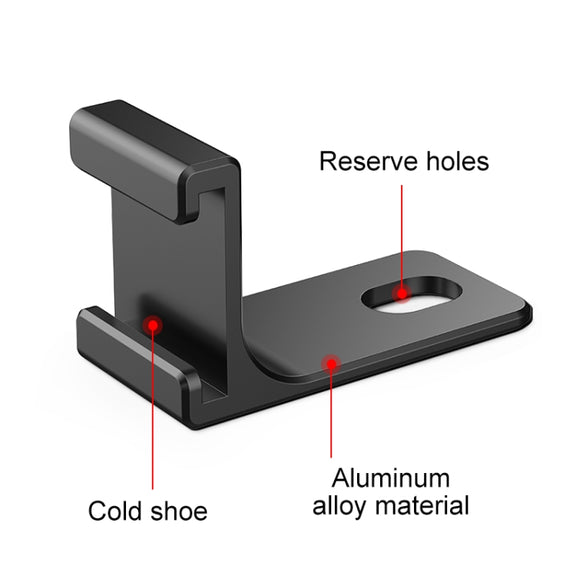 For Insta360 X5 / X4 / X3 / One X2 PULUZ Selfie Stick Cold Shoe Extension Bracket (Black)