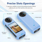 For Insta360 X4 PULUZ Full Body Dust-proof Silicone Protective Case (Blue)