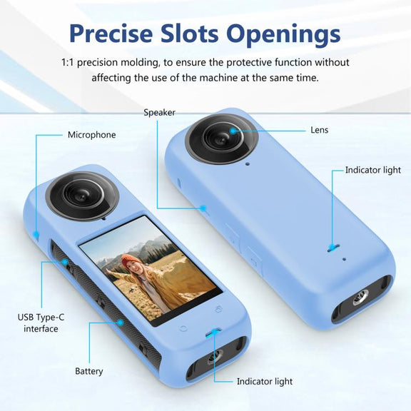 For Insta360 X4 PULUZ Full Body Dust-proof Silicone Protective Case (Blue)