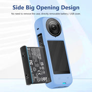 For Insta360 X4 PULUZ Full Body Dust-proof Silicone Protective Case (Blue)