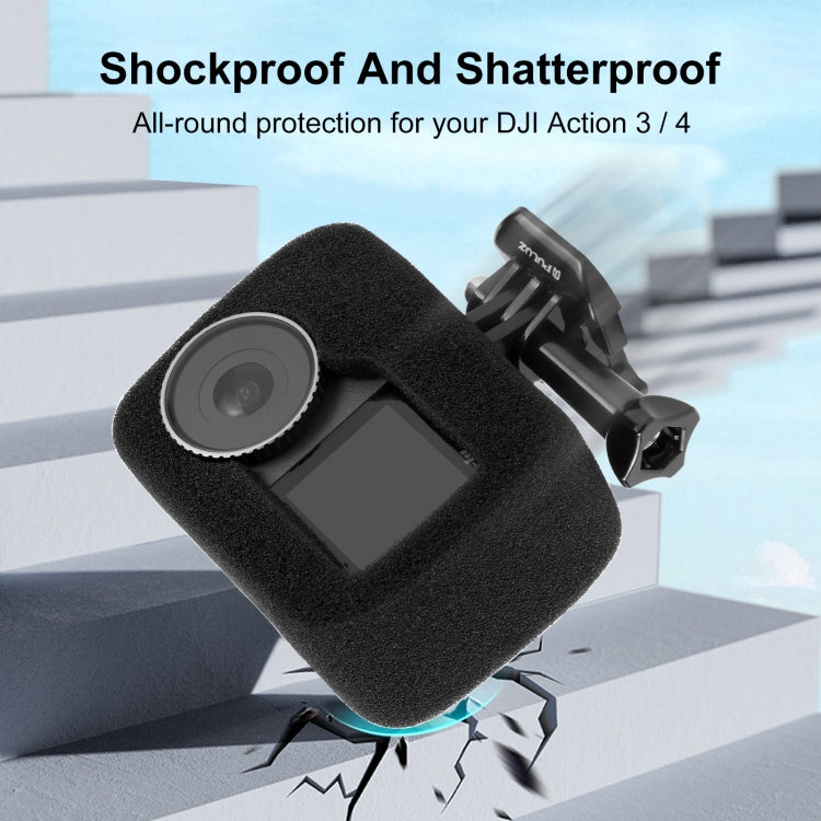 For DJI Osmo Action 5 Pro / 4 / 3 PULUZ High Density Foam Windshield (Black)