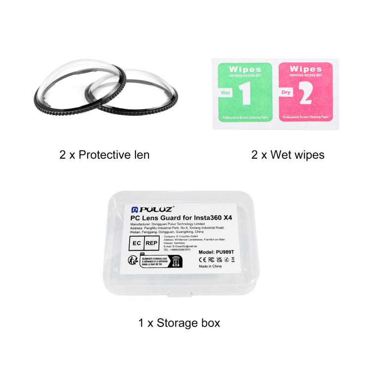 For Insta360 X4 PULUZ Rotation PC Lens Guard  Protective Cover (Transparent)