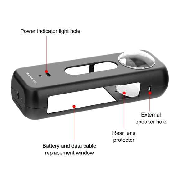 For Insta360 X4 PULUZ Metal Protective Cage Rig Housing Frame with Lens Protector (Black)
