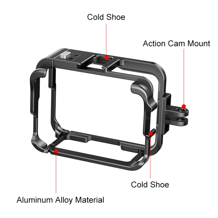 For Insta360 Ace Pro PULUZ Metal Protective Cage Adapter Frame (Black)