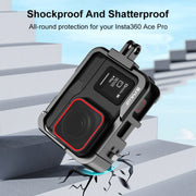 For Insta360 Ace Pro PULUZ Metal Protective Cage Adapter Frame (Black)