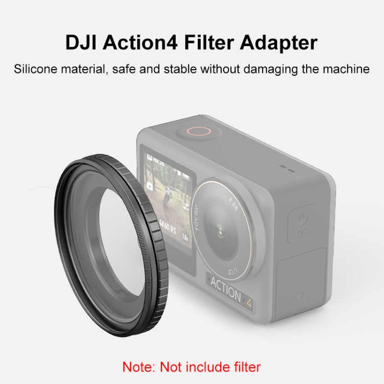 For DJI Action 5 Pro / 4 PULUZ Filter Holder Metal Protective Filter Frame (Black)