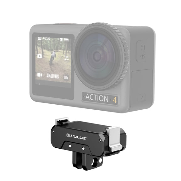 For DJI Osmo Action 5 Pro / 4 / 3 PULUZ Magnetic Quick Release Metal Base (Black)