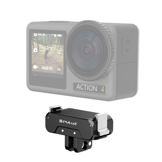 For DJI Osmo Action 5 Pro / 4 / 3 PULUZ Magnetic Quick Release Metal Base (Black)