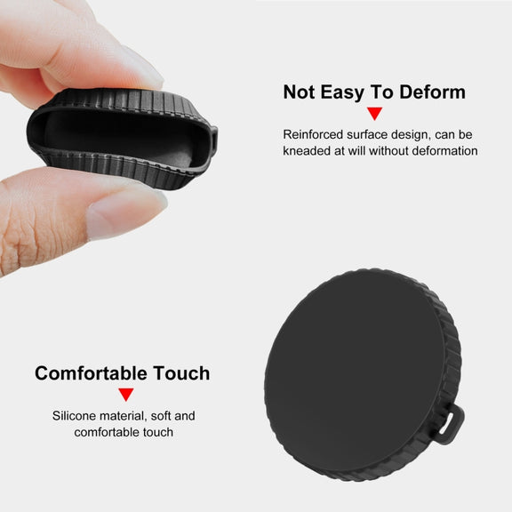 For DJI Osmo Action 5 Pro / 4 / 3 PULUZ Silicone Lens Cap (Black)