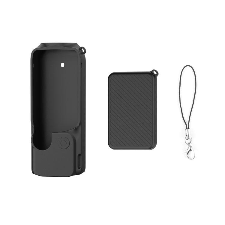 For DJI OSMO Pocket 3 PULUZ  2 in 1 Silicone Cover Case Set with Strap (Black)
