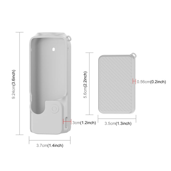 For DJI OSMO Pocket 3 PULUZ  2 in 1 Silicone Cover Case Set with Strap (Grey)
