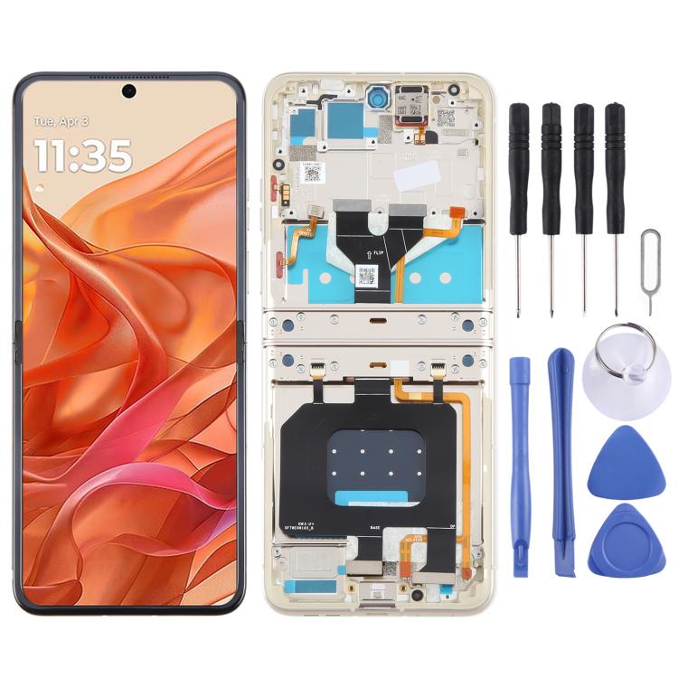 For Motorola Razr 50 Original LCD Screen Digitizer Full Assembly with Frame (Orange)