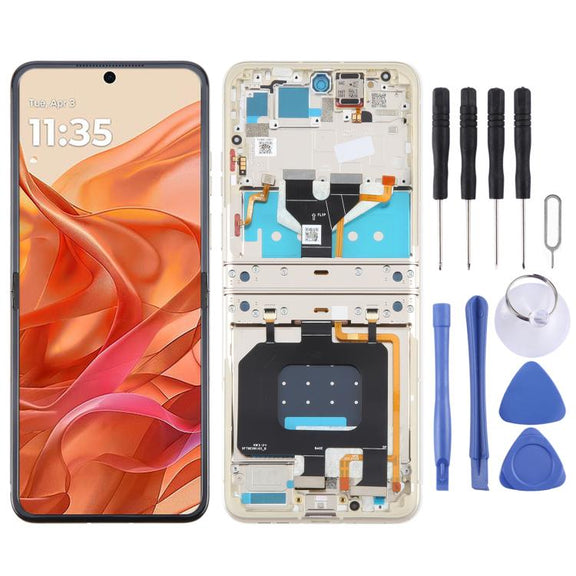 For Motorola Razr 50 Original LCD Screen Digitizer Full Assembly with Frame (Orange)