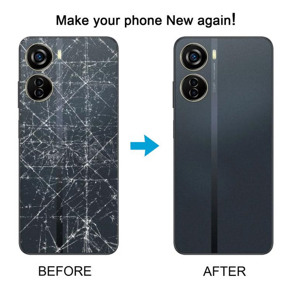 For ZTE Axon 40 Lite Plastic Battery Back Cover with Middle Frame / Camera Lens Cover(Blue)