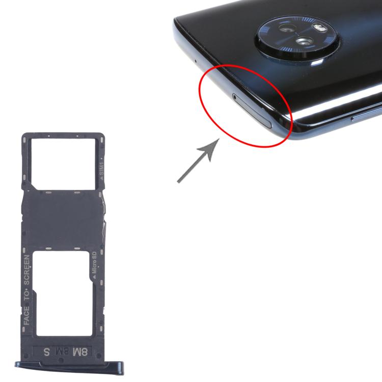 For Motorola Moto G6 Plus 10pcs Original SIM + Micro SD Card Tray (Black)