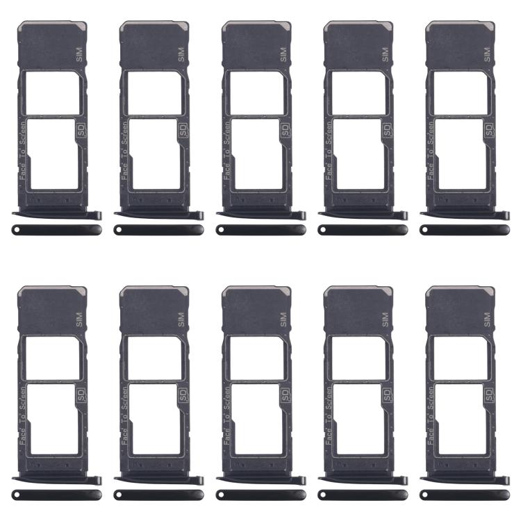 For Motorola Moto G7 Plus 10pcs Original SIM + Micro SD Card Tray (Black)