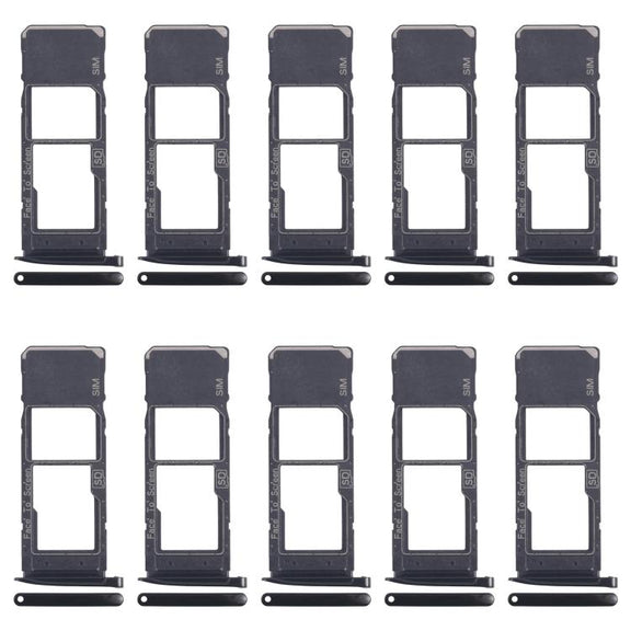 For Motorola Moto G7 Plus 10pcs Original SIM + Micro SD Card Tray (Black)