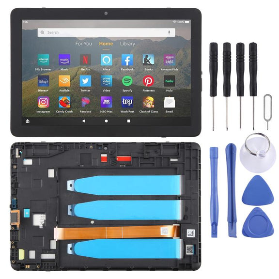 For Amazon Kindle Fire HD 8 12th Gen 2022 R2SP8T LCD Screen Digitizer Full Assembly with Frame (Black)