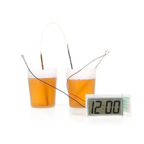 DIY Novel Green Science Potato Digital Clock Educational Kit with 2 inch LCD Screen (Potato NOT Included)(White)